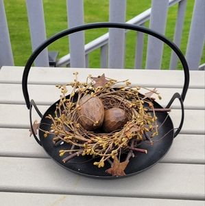 Black Metal basket w/decor